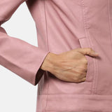 Cafe Racer Womens Pink Leather Jacket