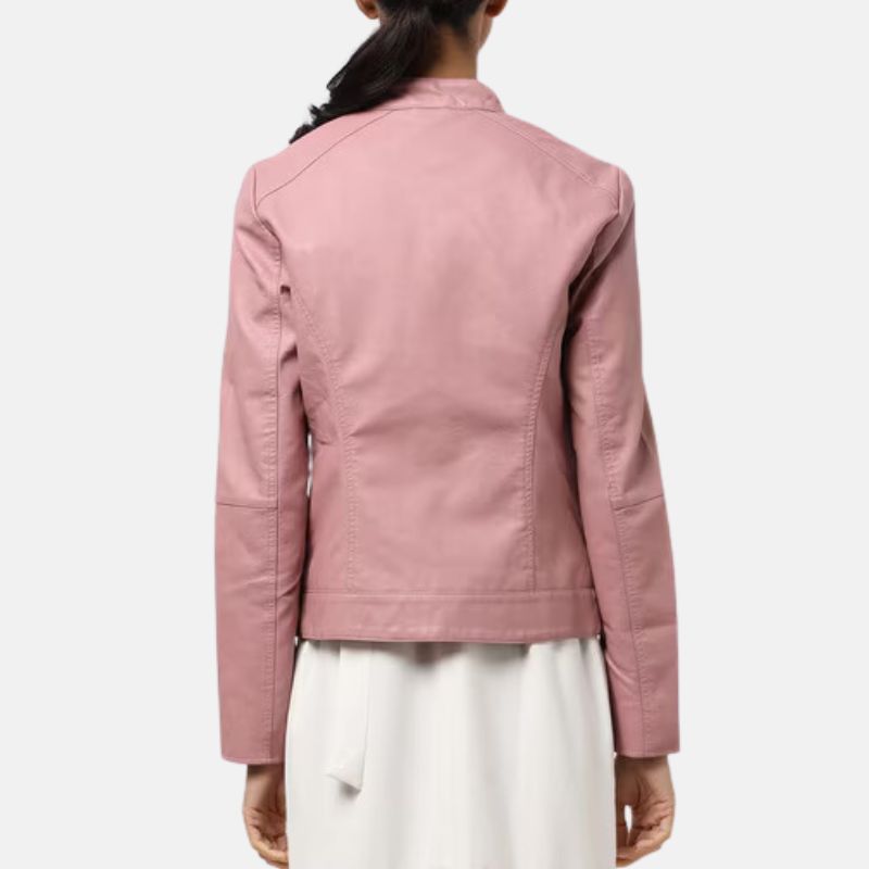 Womens Pink Leather Jacket