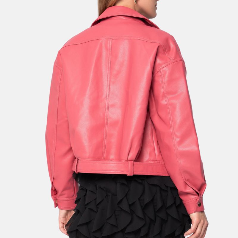 Womens Pink Leather Jacket