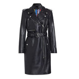 Slim Fit Black Leather Coat