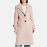 Womens Wool Long Pink Trench Coat