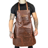 Mens Water and Fire Resistant Genuine Leather Welding Apron