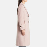 Womens Wool Long Pink Trench Coat